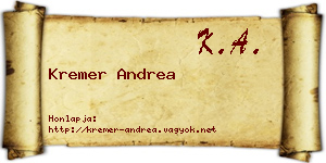 Kremer Andrea névjegykártya